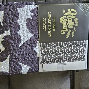 Halloween bats shower curtain spooky gothic